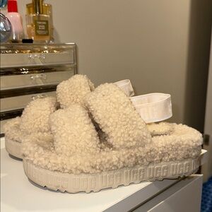 UGG Cream Shearling Slippers
